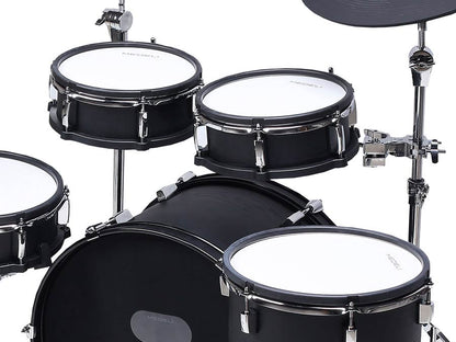 Medeli MZ729 elektronikus dobkészlet, hálóbőrös fa dobtestek, 20" lábdob, 748 hang, Bluetooth, Blackwood