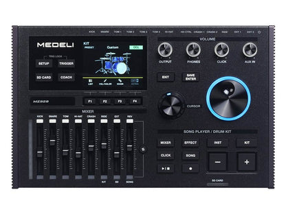 Medeli MZ928 elektronikus dobkészlet, hálóbőrös fadobok, 20" lábdob, 906 hang, Bluetooth