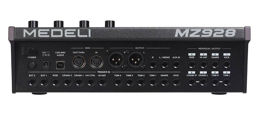 Medeli MZ928 elektronikus dobkészlet, hálóbőrös fadobok, 20" lábdob, 906 hang, Bluetooth