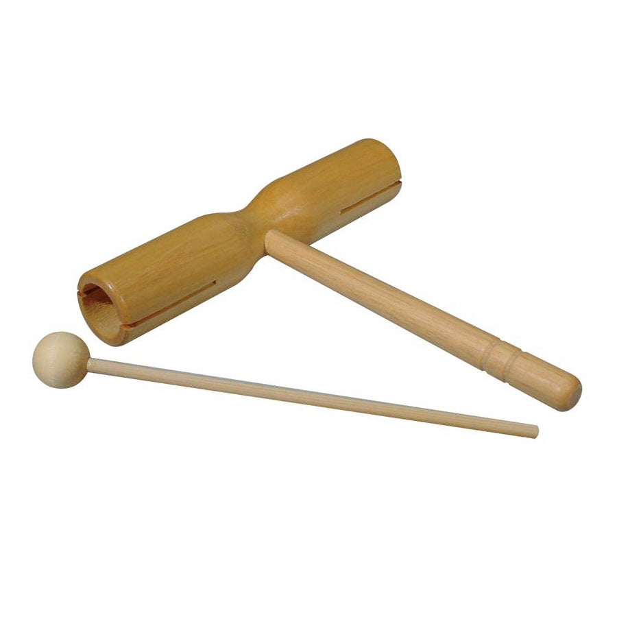 Hayman PA35 Két hangú fa woodblock, T modell, kicsi, ütővel