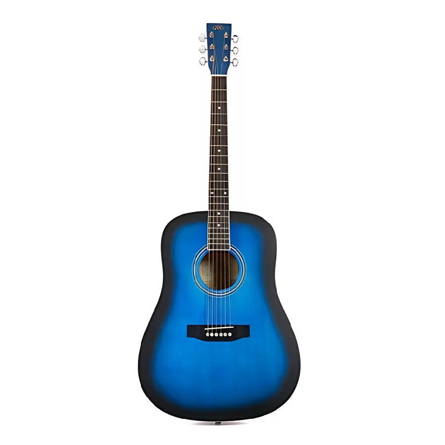 SX SD104GBUS Akusztikus gitár, kék sunburst, fényes