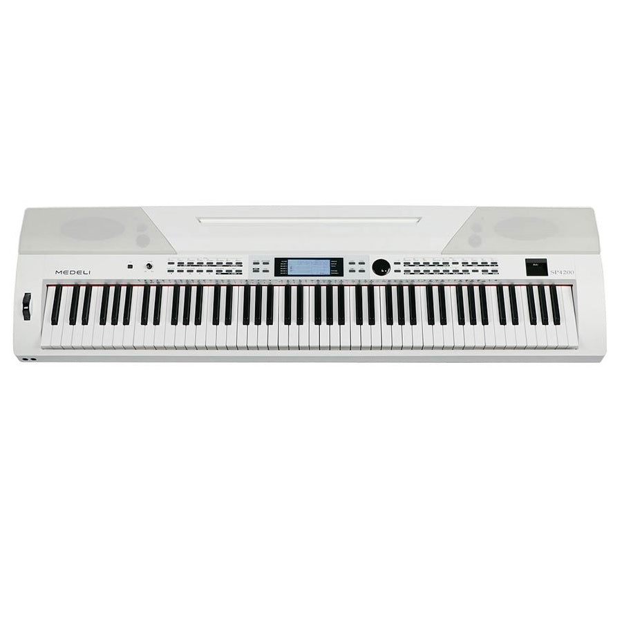 Medeli SP4200WH + ST430 digitális zongoraszett, fehér, 88 súlyozott billentyű, 600 hangszín, 230 stílus, USB