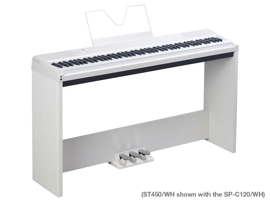 Medeli ST450WH fehér fa zongoraállvány, 3 pedállal, SP-C120 / SP-C220 / SP-A500 modellekhez
