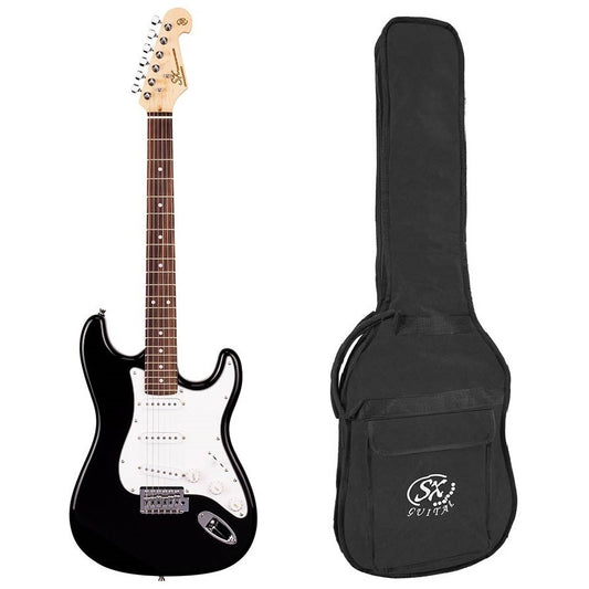 SX ED1BK Stratocaster elektromos gitár, fekete