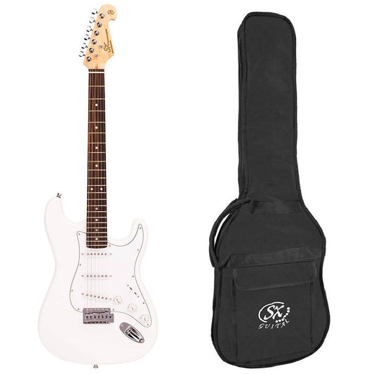 SX ED1WT Stratocaster elektromos gitár, fehér