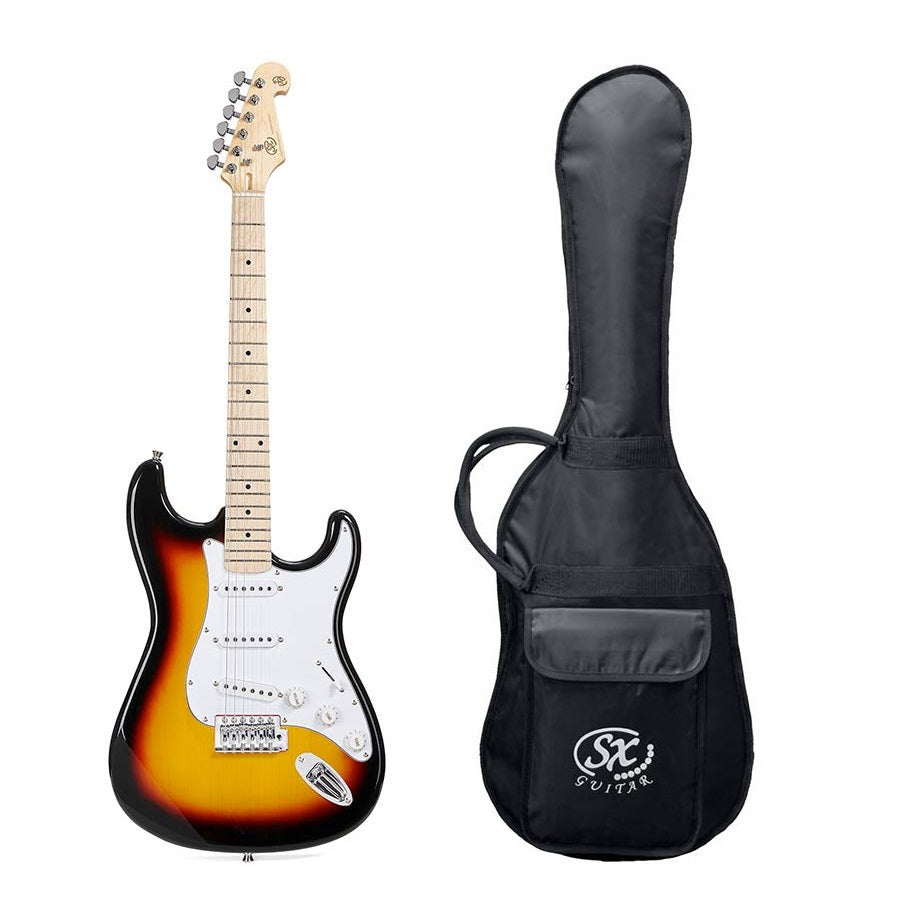 SX SEM13TS Elektromos gitár, Sunburst, puhatokkal és kábellel