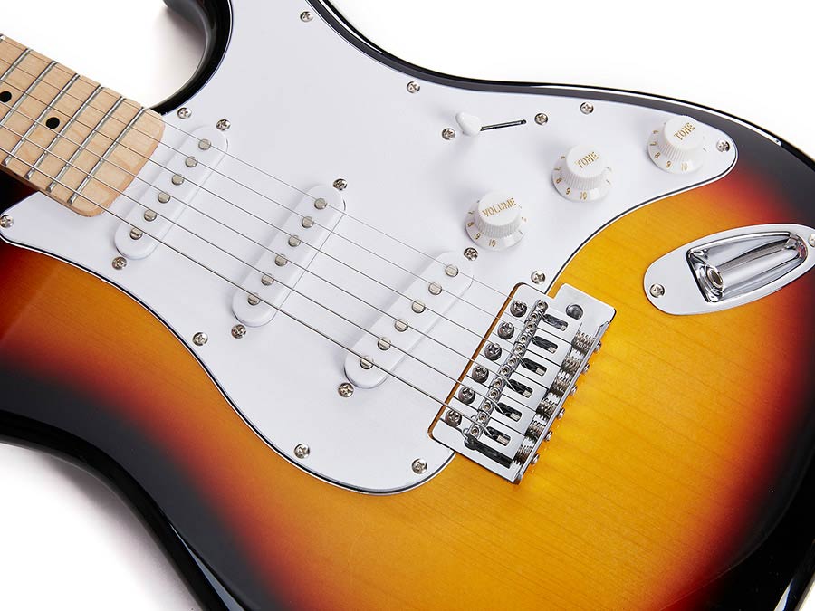 SX SEM13TS Elektromos gitár, Sunburst, puhatokkal és kábellel