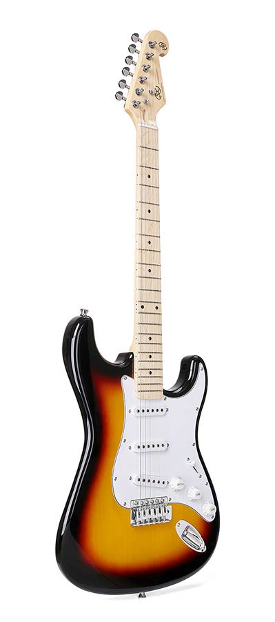 SX SEM13TS Elektromos gitár, Sunburst, puhatokkal és kábellel