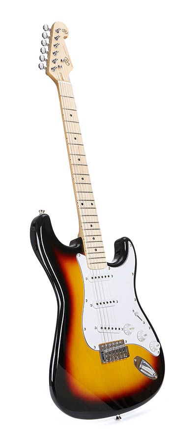 SX SEM13TS Elektromos gitár, Sunburst, puhatokkal és kábellel