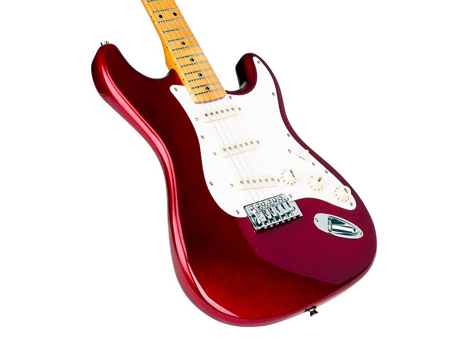 SX SST57CAR Retro elektromos gitár, piros