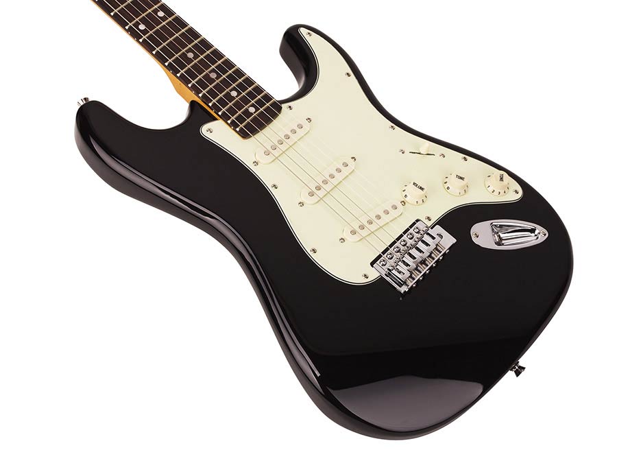 SX SST62BK 62 Vintage Style elektromos gitár, fekete, puhatokkal