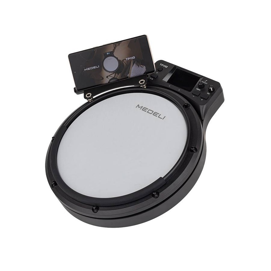 Medeli TP110 digitális gyakorlópad, 10" hálóbőr, 55 hang, Bluetooth, Coach funkció