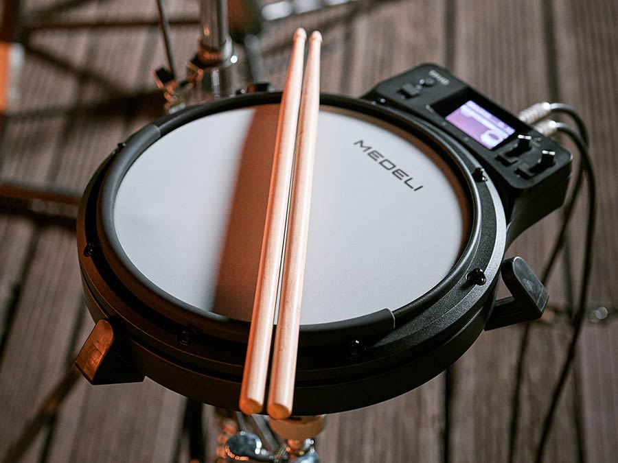Medeli TP110 digitális gyakorlópad, 10" hálóbőr, 55 hang, Bluetooth, Coach funkció