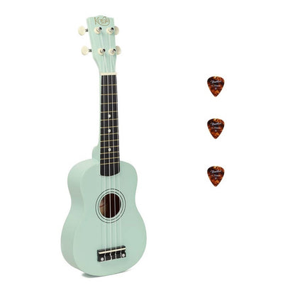 Korala UKS15LBU Szoprán ukulele szett, 3 pengetővel, világoskék matt (tok nélkül)
