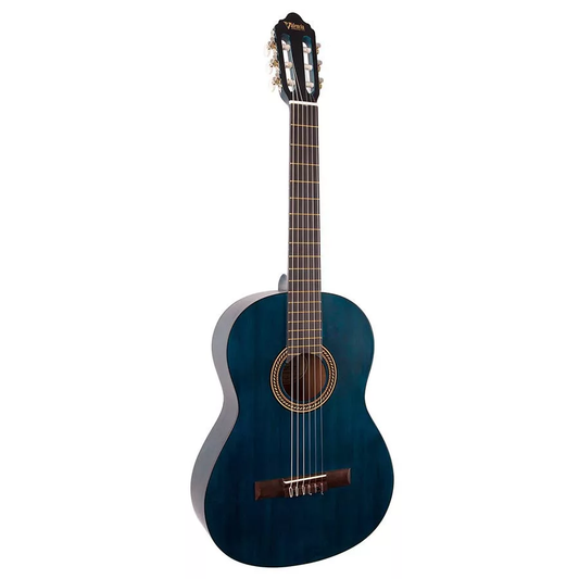 Valencia VC204TBU Klasszikus gitár 4/4, Átlátszó Kék Szatén