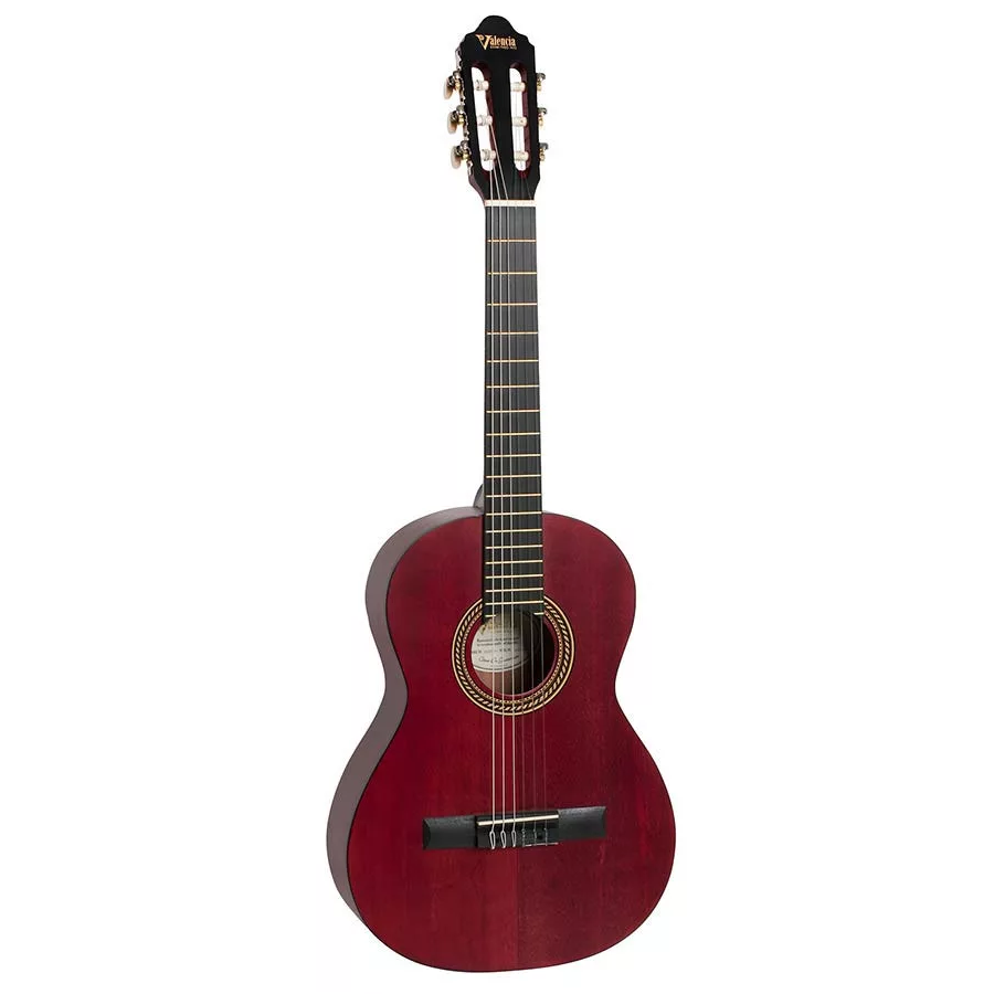 Valencia VC203TWR 3/4 Klasszikus tanuló gyerek gitár, Wine Red Piros