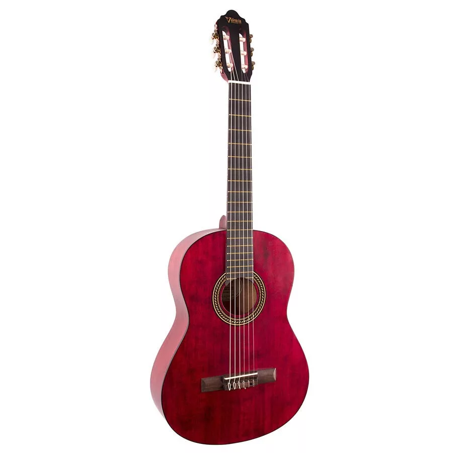 Valencia VC204TWR Basic3 4/4 Klasszikus gitár szett, vörös