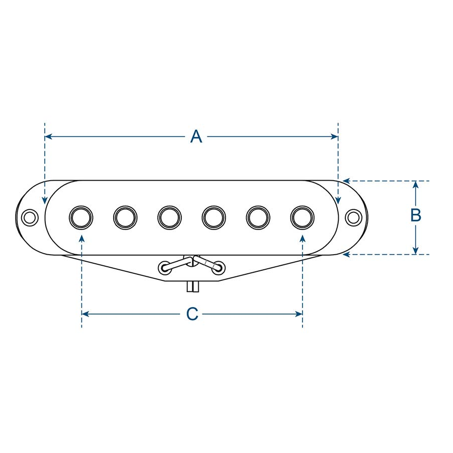 Boston VSC57MWH single coil elektromos gitár hangszedő, középső pozíció, Alnico 5, Fehér