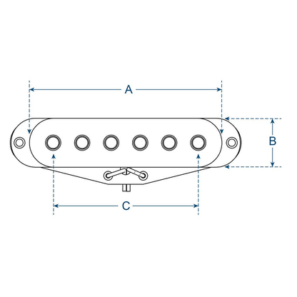 Boston VSC57MWH single coil elektromos gitár hangszedő, középső pozíció, Alnico 5, Fehér