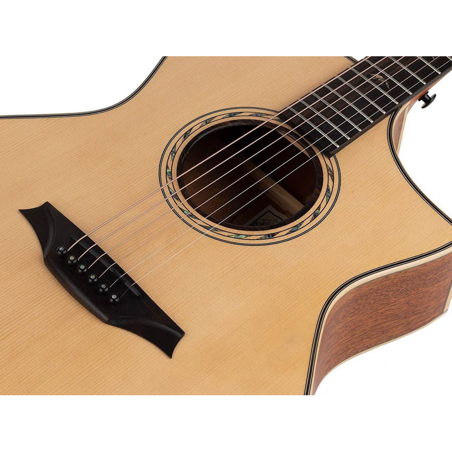 Bromo BAT4CE elektroakusztikus gitár, natúr, Grand Auditorium Cutaway Tahoma sorozat