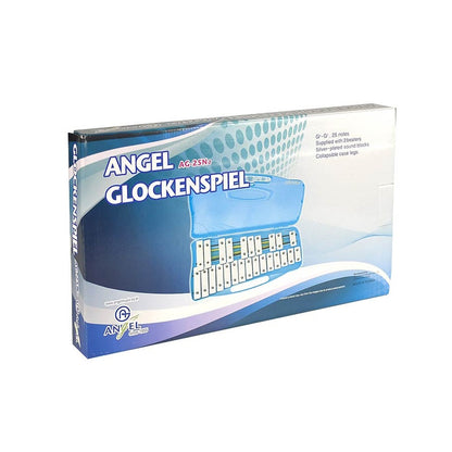 Angel AG25N2 Metallofon, 25 hang G2–G4, kék tok, 2 ütő