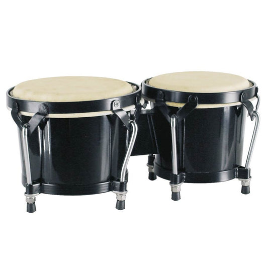 Hayman BG405BK Bongo dob, tömör fa, 6,85" + 7,95", természetes bőr, fekete kivitel