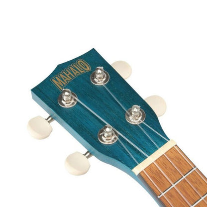 Mahalo MK1TBU Pro Szoprán ukulele készlet, átlátszó kék, teljes tartozékkal