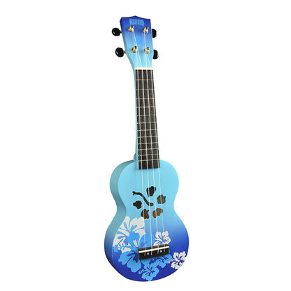 Mahalo MD1HBBUB Szoprán ukulele készlet, Designer Hibiscus sorozat, kék burst kivitel, tok