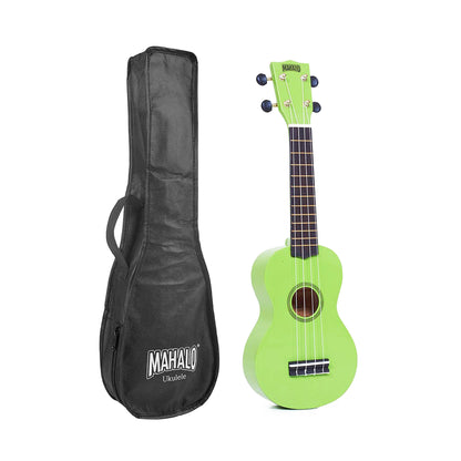 Mahalo MR1GN Rainbow Series szoprán ukulele szett, zöld, tokkal