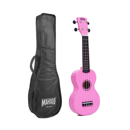 Mahalo MR1PK Rainbow Series szoprán ukulele szett, rózsaszín, tokkal