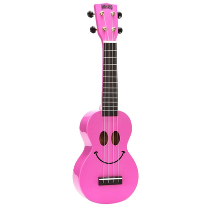 Mahalo SMILE PK Szoprán ukulele szett, rózsaszín, tokkal és 6 pengetővel