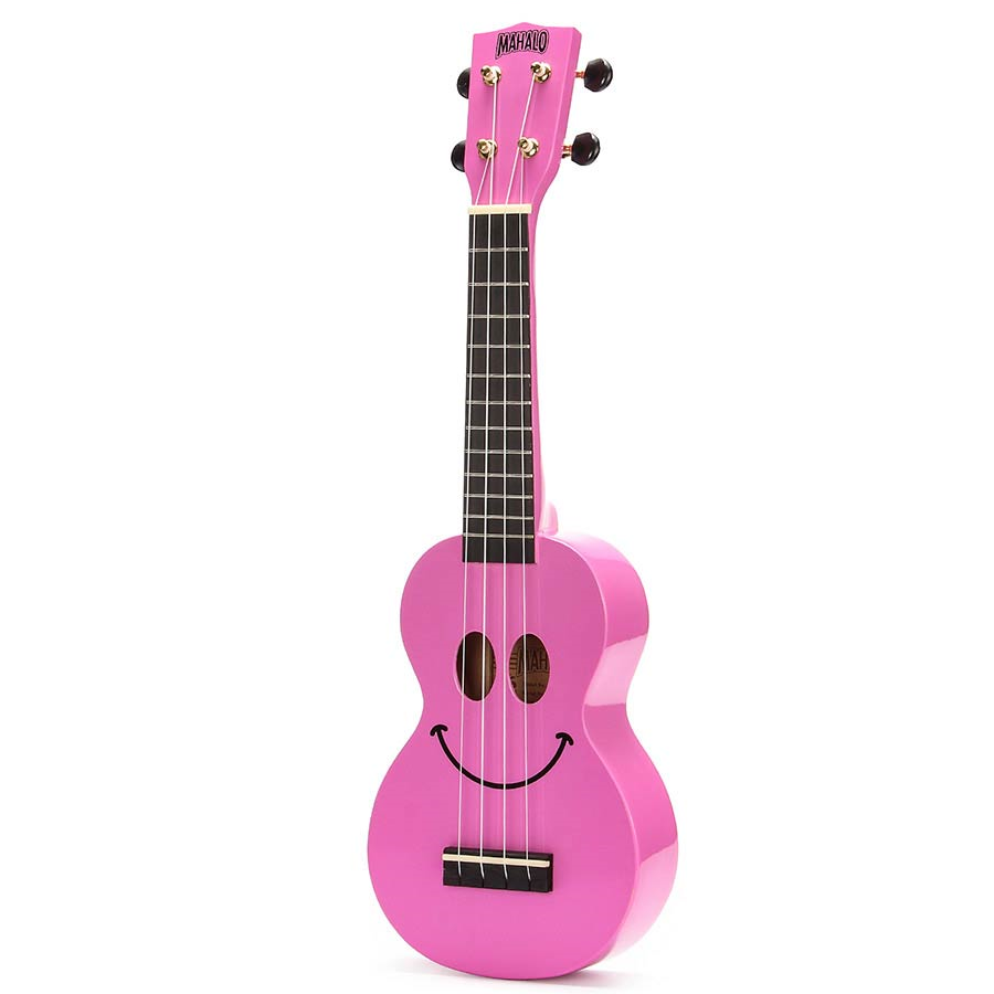Mahalo SMILE PK Szoprán ukulele szett, rózsaszín, tokkal és 6 pengetővel