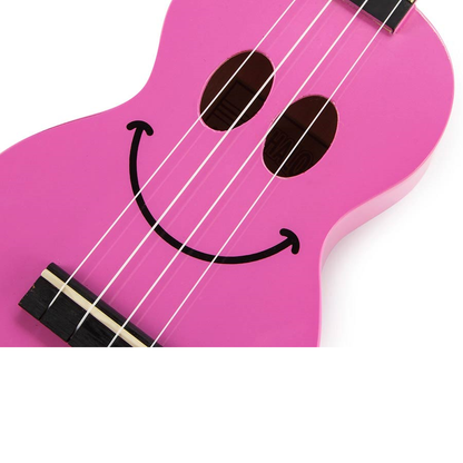 Mahalo SMILE PK Szoprán ukulele szett, rózsaszín, tokkal és 6 pengetővel