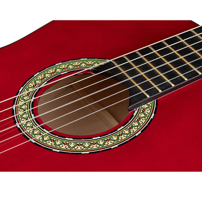 A. Martinez MTC080R 4/4 klasszikus gitár, átlátszó piros kivitel