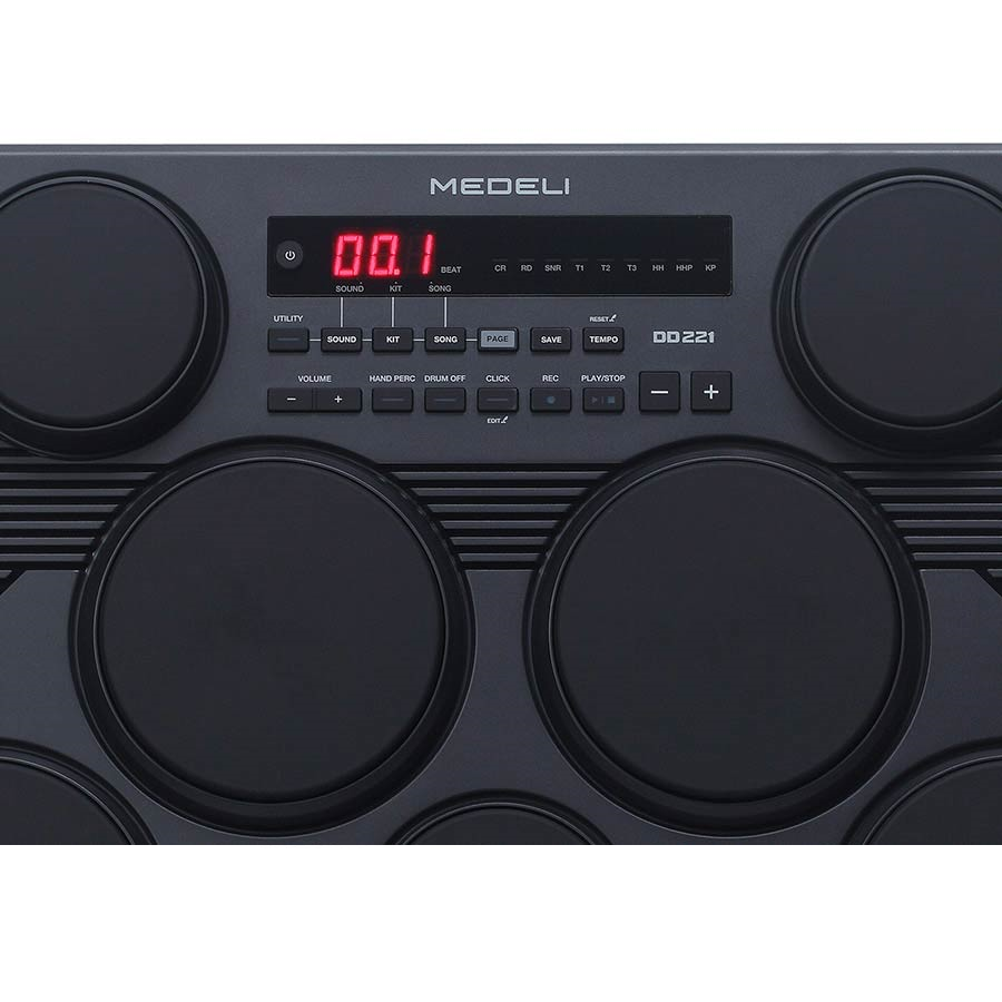 Medeli DD221 Elektronikus dobkészlet 7 érzékeny pad-del, 2 pedállal, ütőkkel