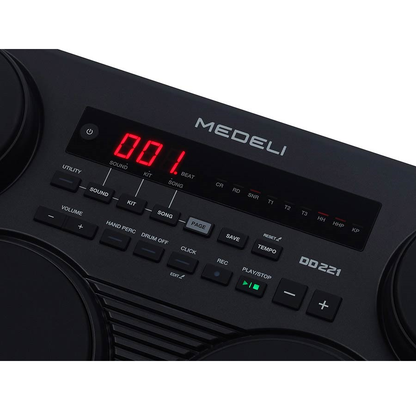 Medeli DD221 Elektronikus dobkészlet 7 érzékeny pad-del, 2 pedállal, ütőkkel