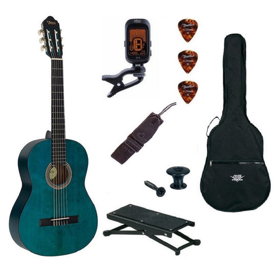 Valencia VC204TBU Basic3 4/4 Klasszikus gitár szett, kék