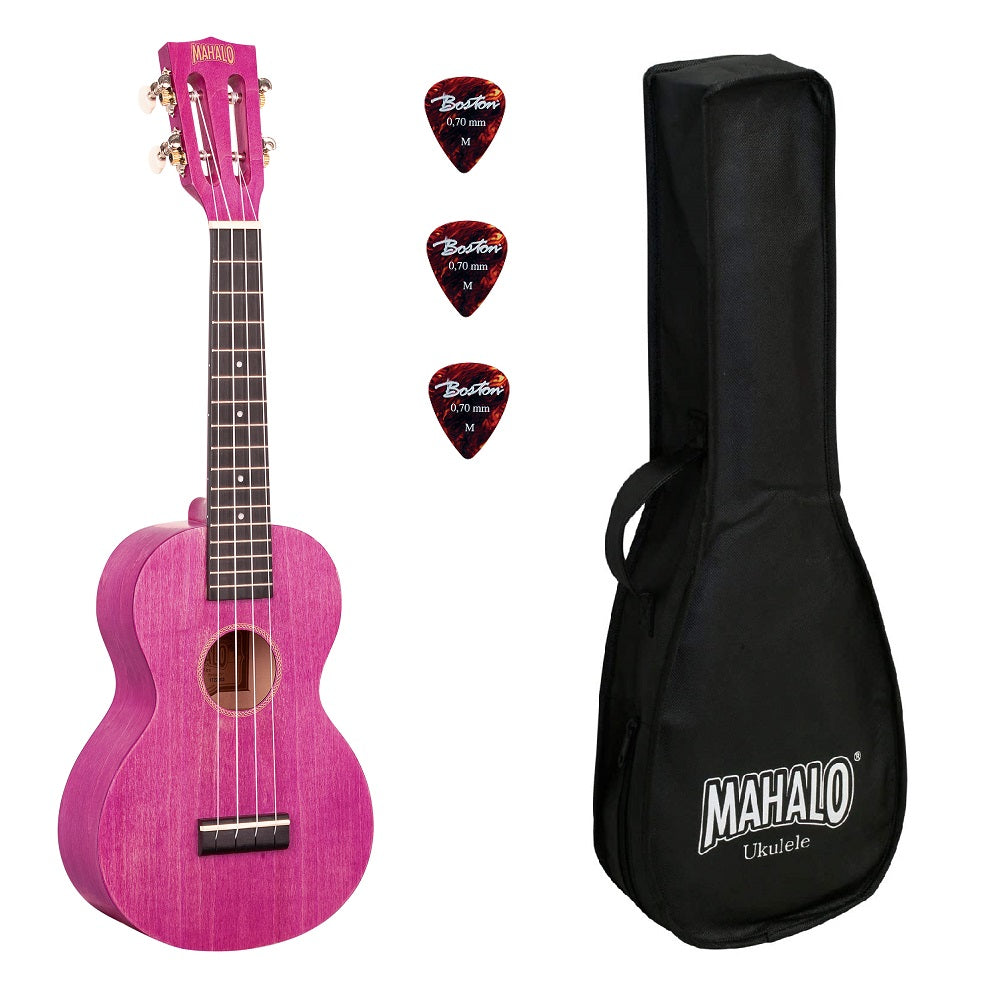 Mahalo ML2BC Koncert ukulele szett, tok, 3 pengető, Lila