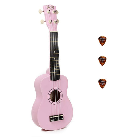 Korala UKS15PK Szoprán ukulele készlet, 3 pengető, matt rózsaszín (tok nélkül)