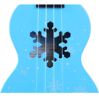 Mahalo MD1SNBU Szoprán ukulele, Designer sorozat, Hópehely minta, fényes kék kivitel, tok