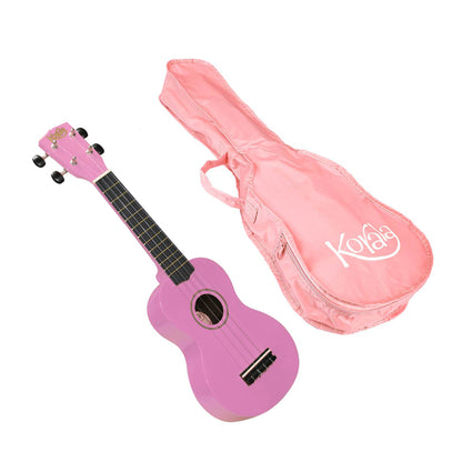 Korala UKS30PK Szoprán ukulele szett, hársfa, rózsaszín, tokkal